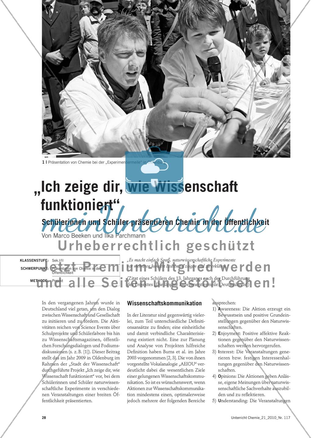 „Ich zeige dir, wie Wissenschaft funktioniert“ - Schülerinnen und Schüler präsentieren Chemie in der Öffentlichkeit Preview 1