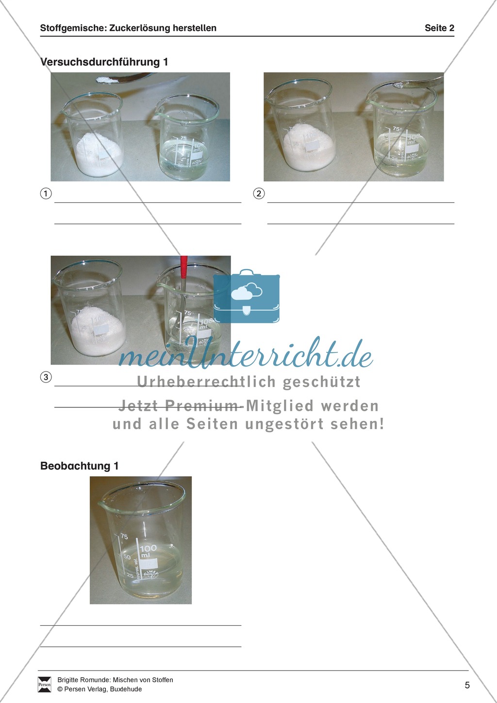 Herstellung einer Zuckerlösung zur Erforschung des Phänomens Sättigung Preview 3