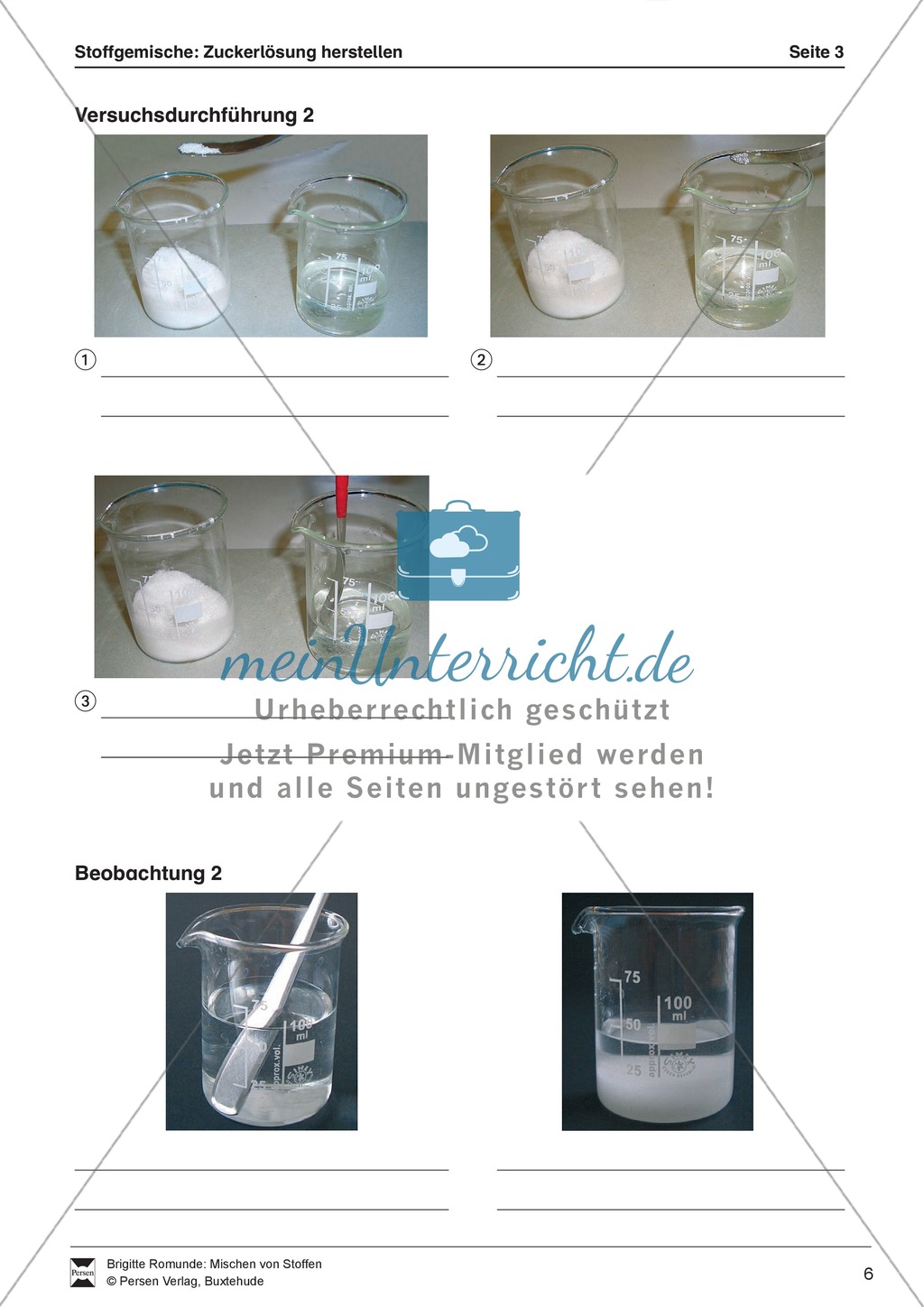 Herstellung einer Zuckerlösung zur Erforschung des Phänomens Sättigung Preview 4