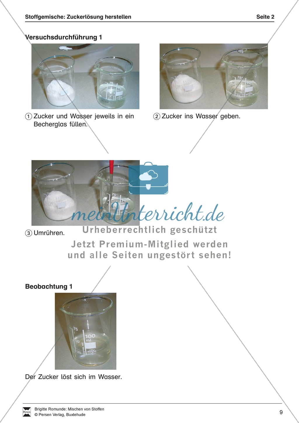Herstellung einer Zuckerlösung zur Erforschung des Phänomens Sättigung Preview 7