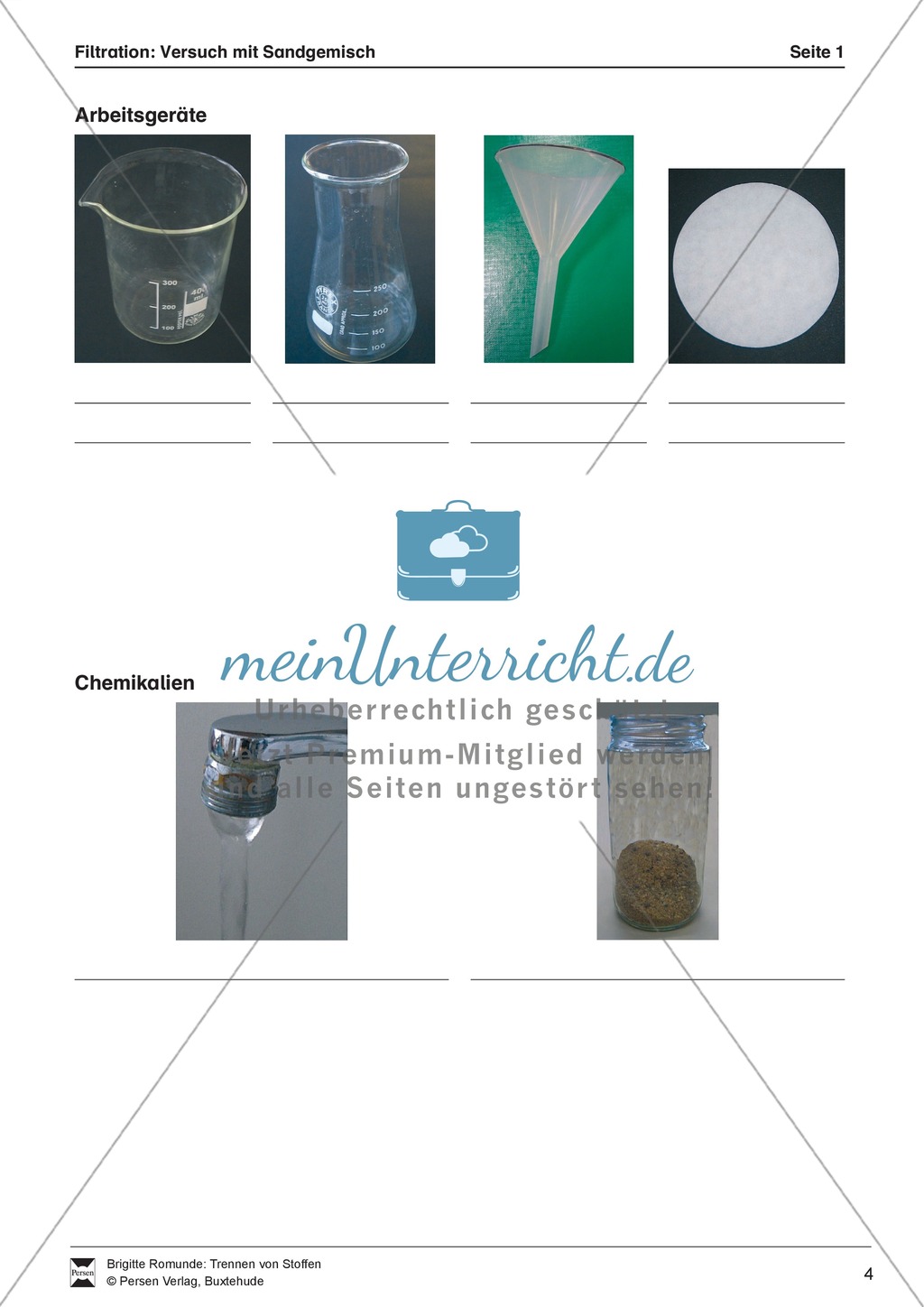 Filtration von einem Wasser-Sand-Gemisch - Experimentieren nach Fotos Preview 2