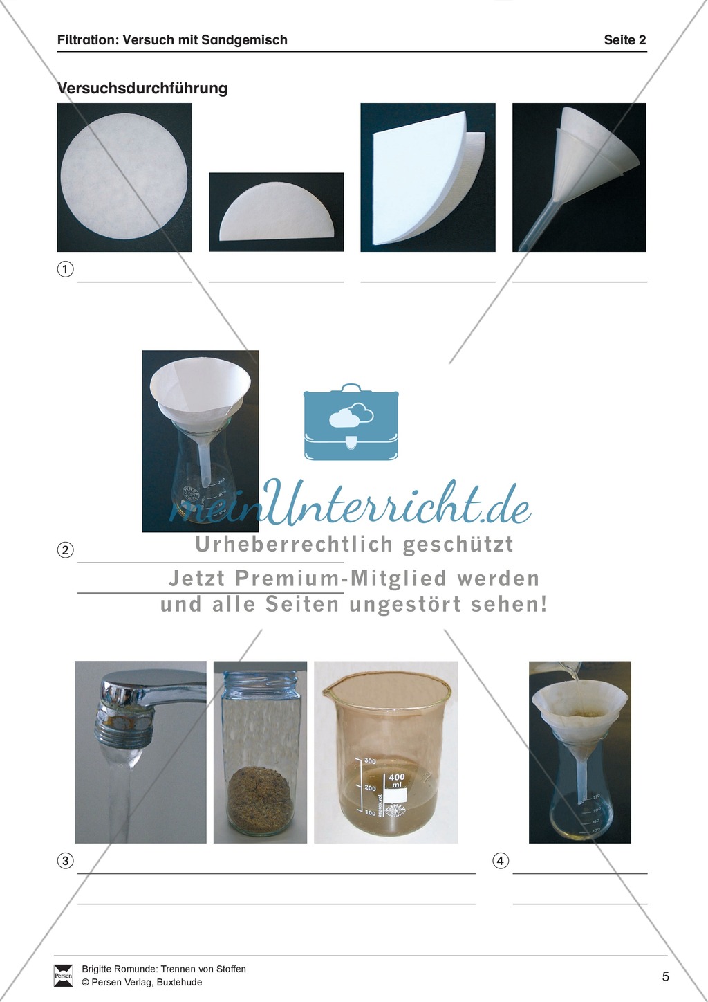 Filtration von einem Wasser-Sand-Gemisch - Experimentieren nach Fotos Preview 3