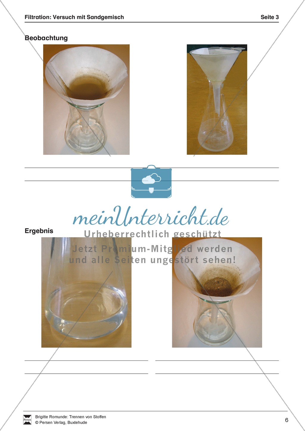 Filtration von einem Wasser-Sand-Gemisch - Experimentieren nach Fotos Preview 4