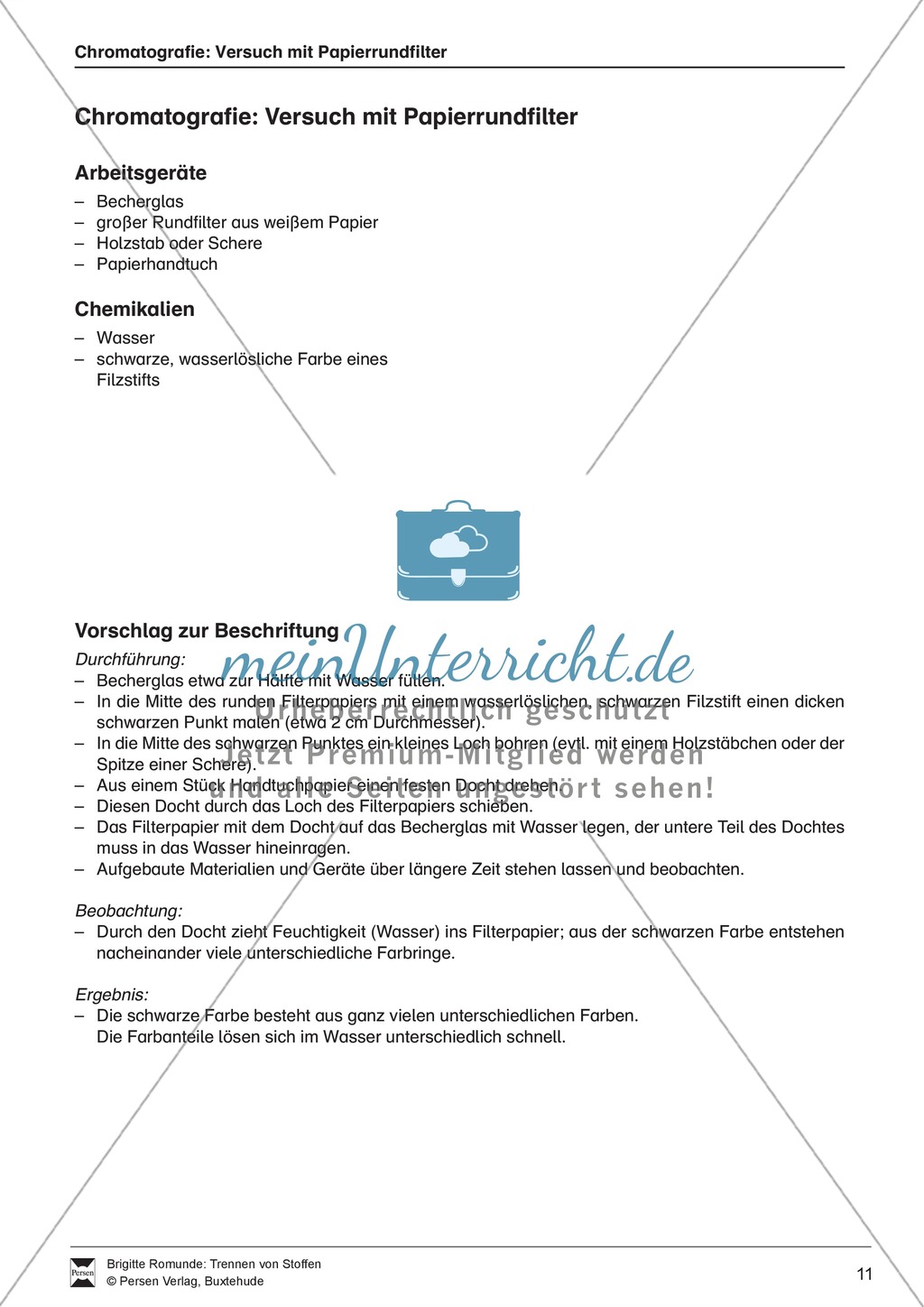 Chromatografie von Filzstiften - Auftrennung der Farben auf einem Papierrundfilter Preview 1