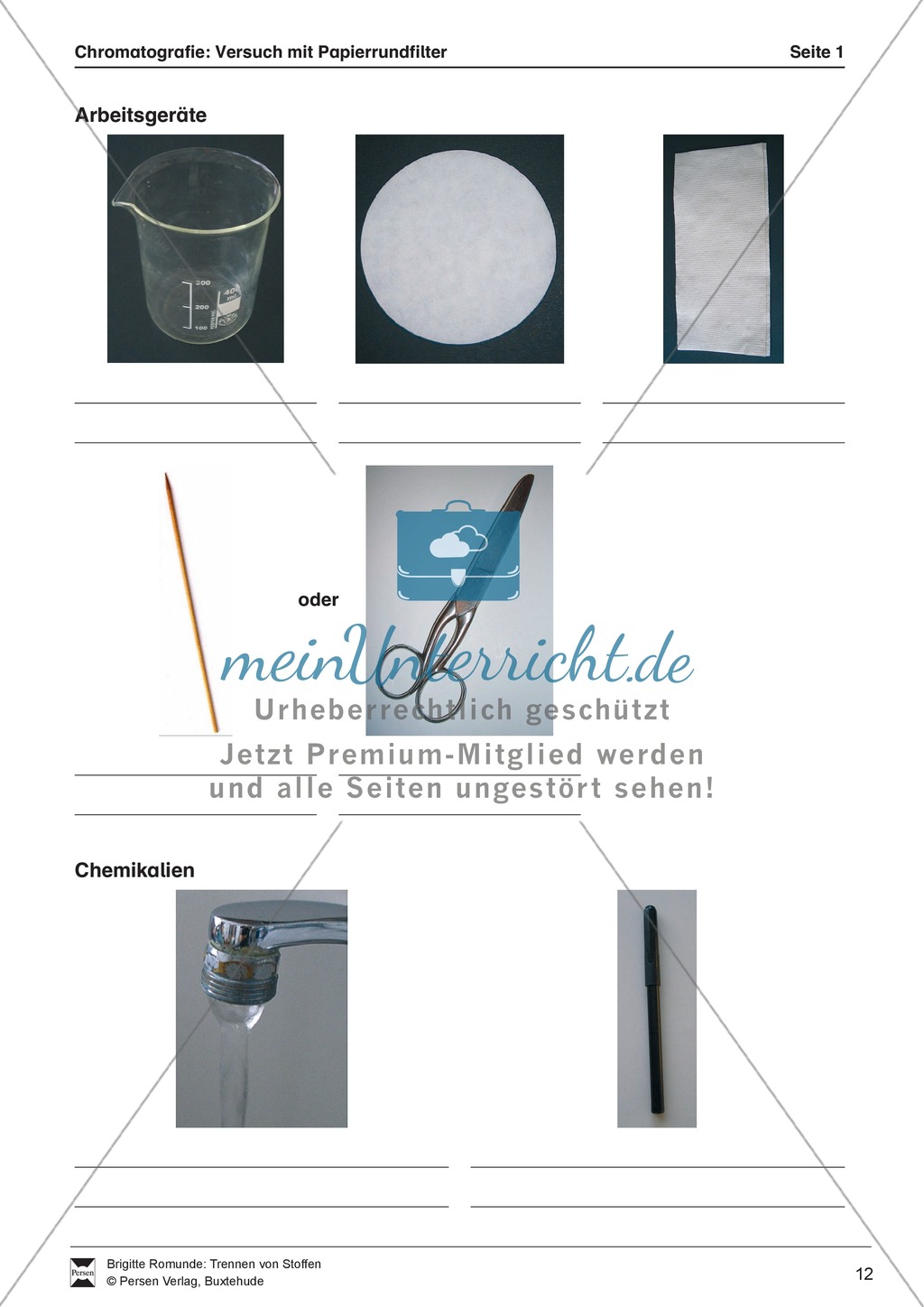 Chromatografie von Filzstiften - Auftrennung der Farben auf einem Papierrundfilter Preview 2