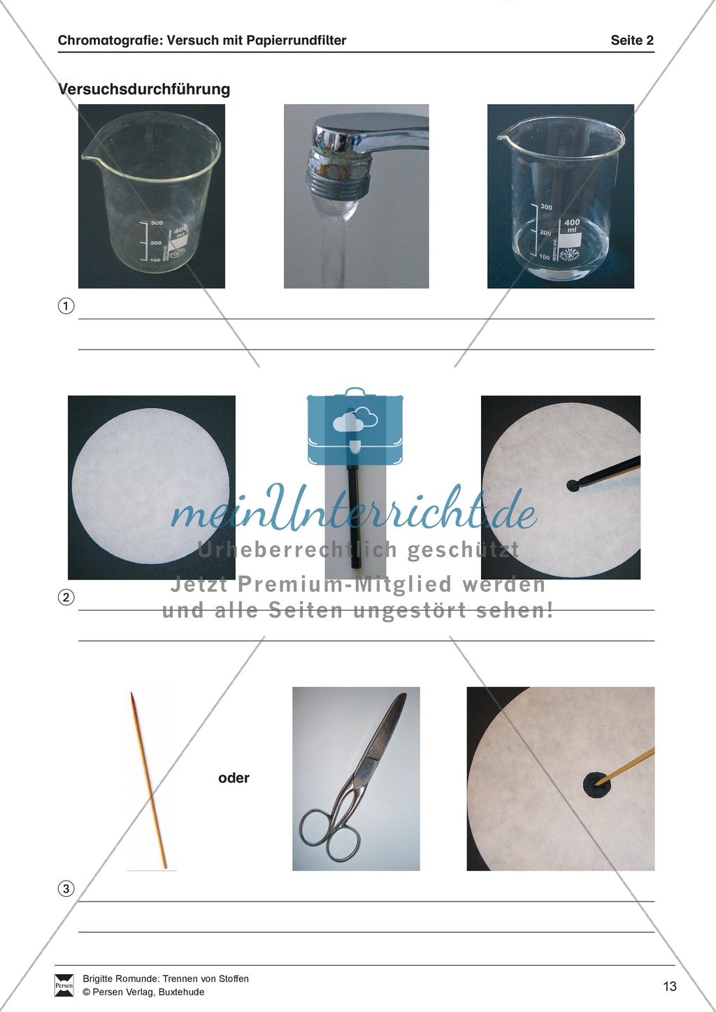 Chromatografie von Filzstiften - Auftrennung der Farben auf einem Papierrundfilter Preview 3