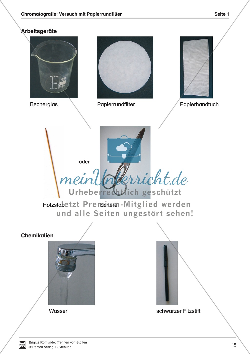 Chromatografie von Filzstiften - Auftrennung der Farben auf einem Papierrundfilter Preview 5