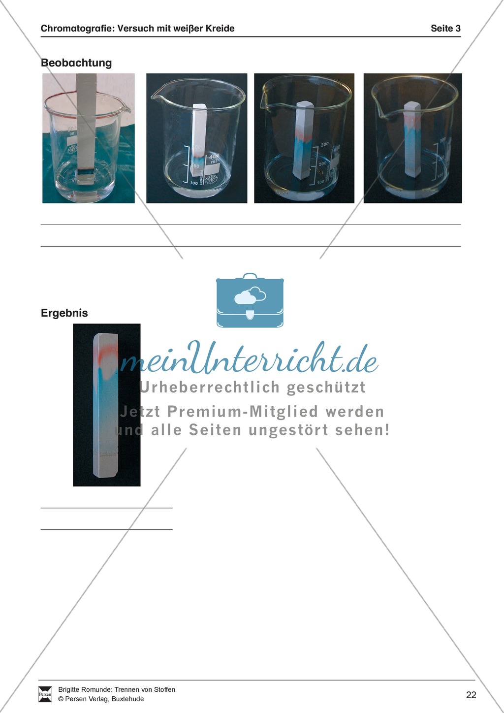 Chromatografie von Filzstiften - Auftrennung der Farben auf einem Kreidestück Preview 4
