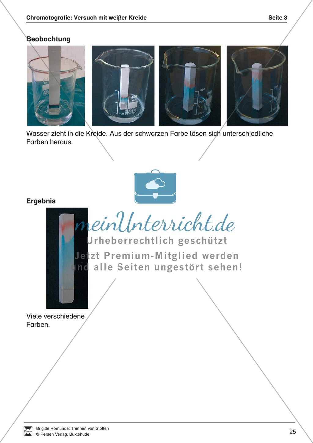 Chromatografie von Filzstiften - Auftrennung der Farben auf einem Kreidestück Preview 7
