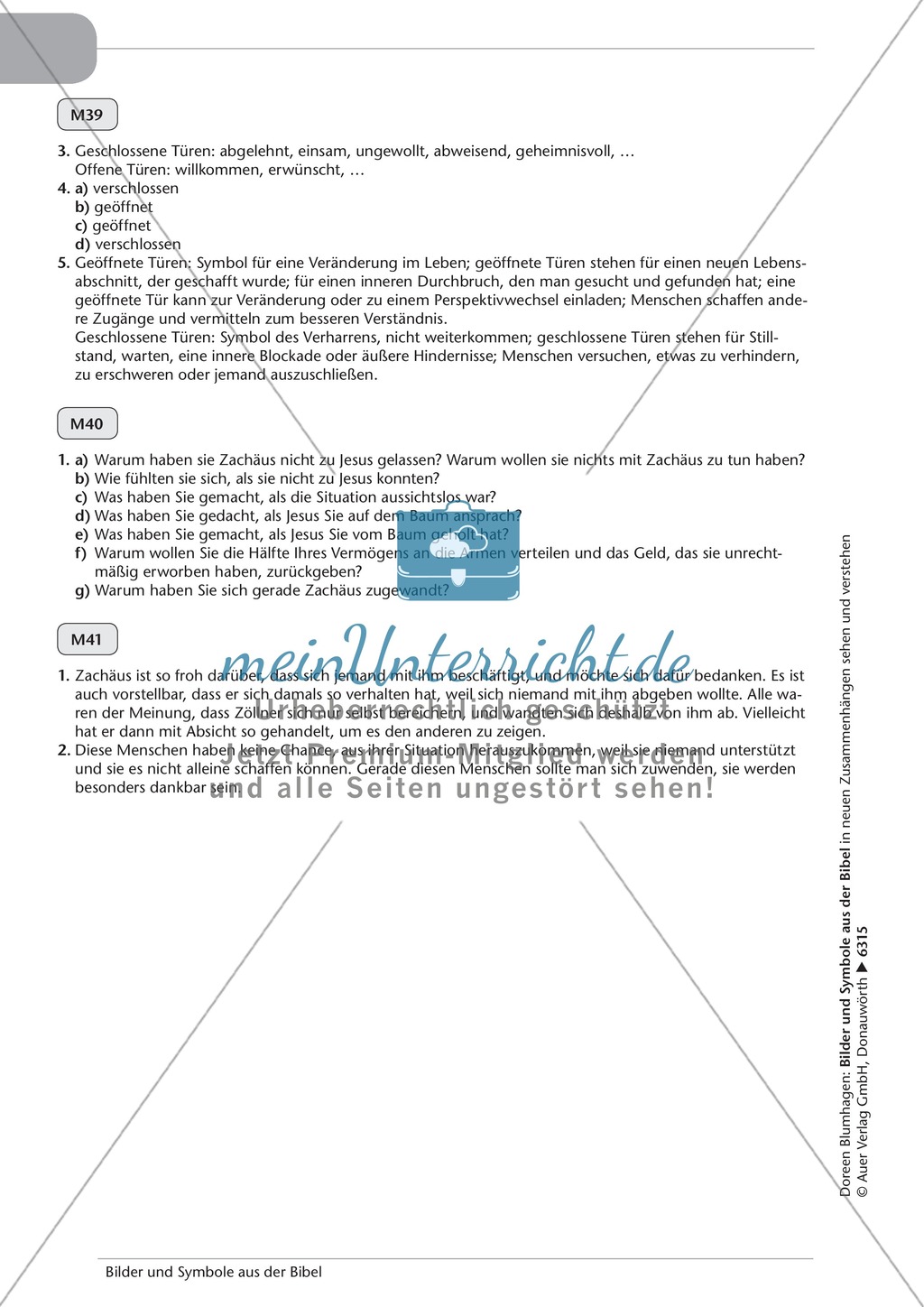 Symbole aus der Bibel: Die Tür und der Schlüssel mit Aufgaben und Lösungen Preview 9