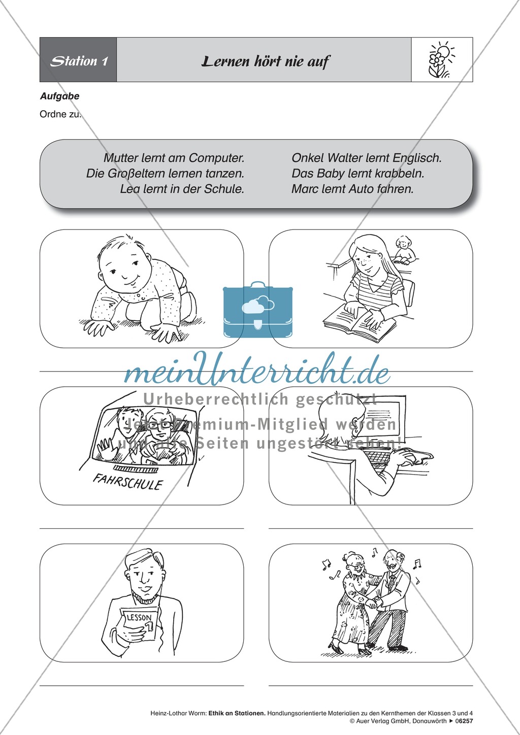 Arbeit in Stationen: Lernen, Lebensnotwendiges und Glaube Preview 1