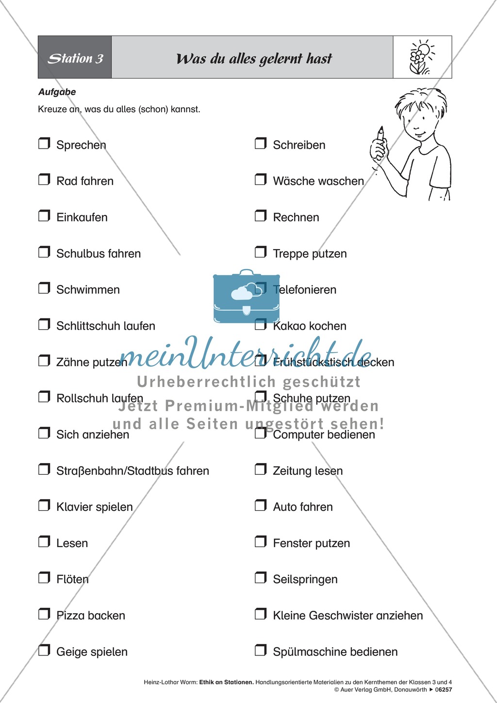 Arbeit in Stationen: Lernen, Lebensnotwendiges und Glaube Preview 3