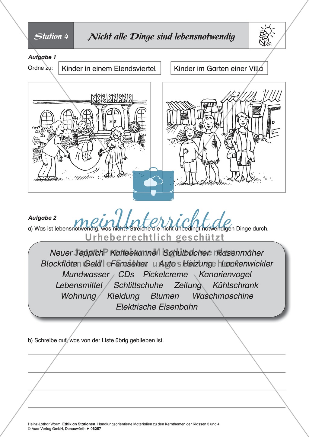 Arbeit in Stationen: Lernen, Lebensnotwendiges und Glaube Preview 4