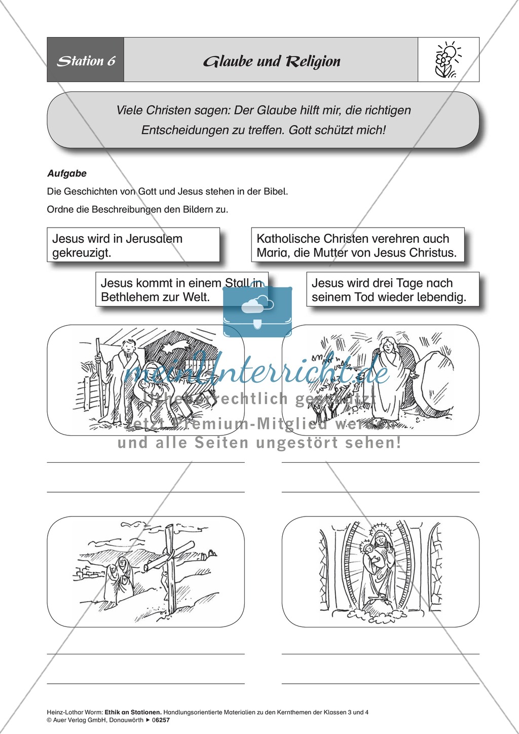 Arbeit in Stationen: Lernen, Lebensnotwendiges und Glaube Preview 6