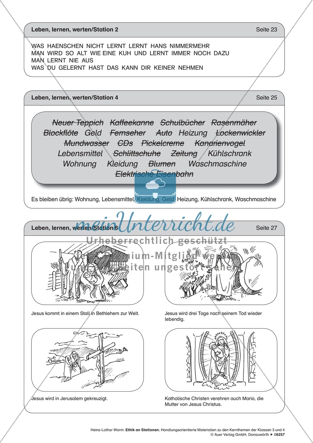 Arbeit in Stationen: Lernen, Lebensnotwendiges und Glaube Preview 9