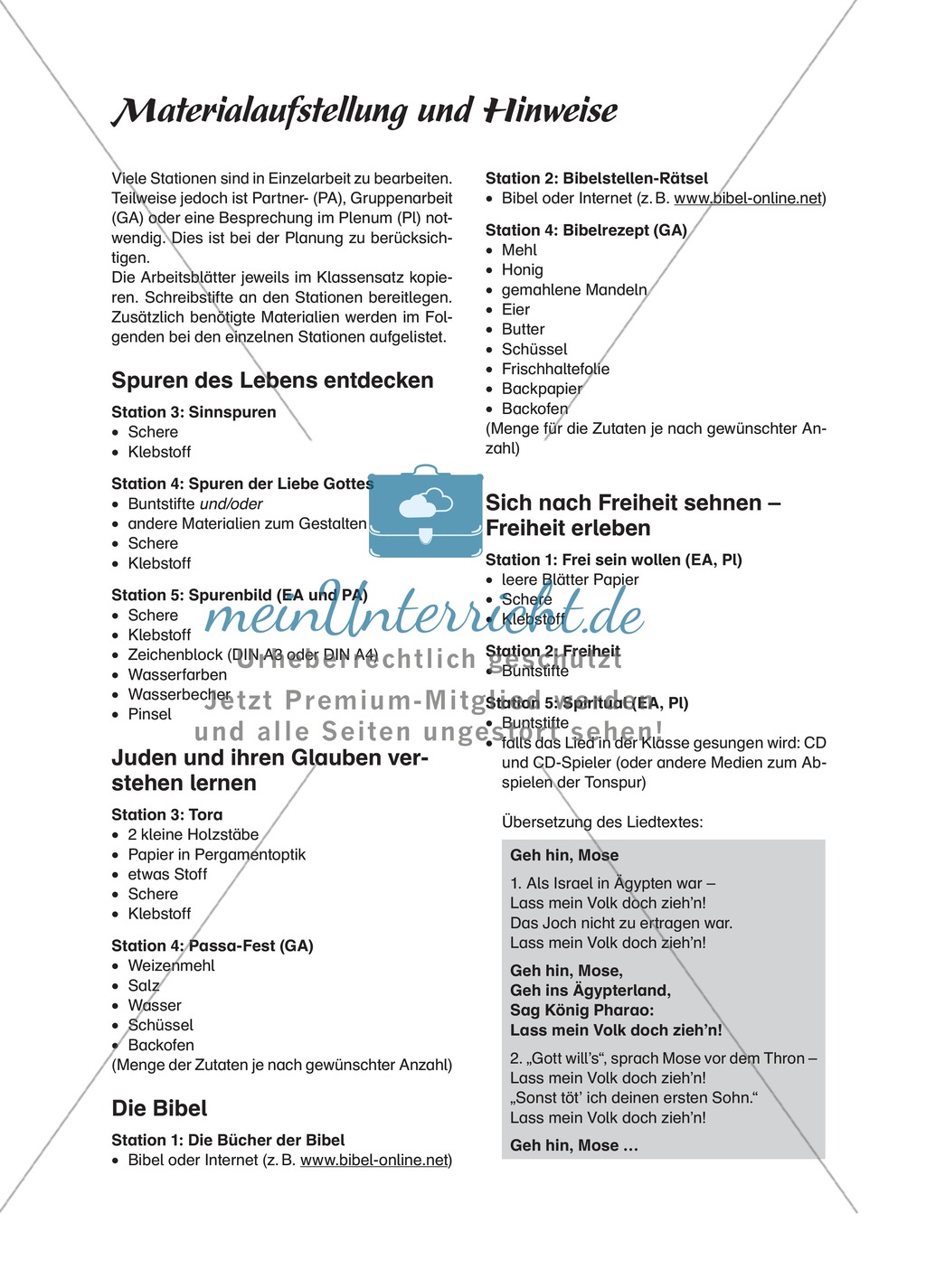 Lebensspuren: Das Gleichnis vom törichten Reichen - selbst erarbeitet Preview 1