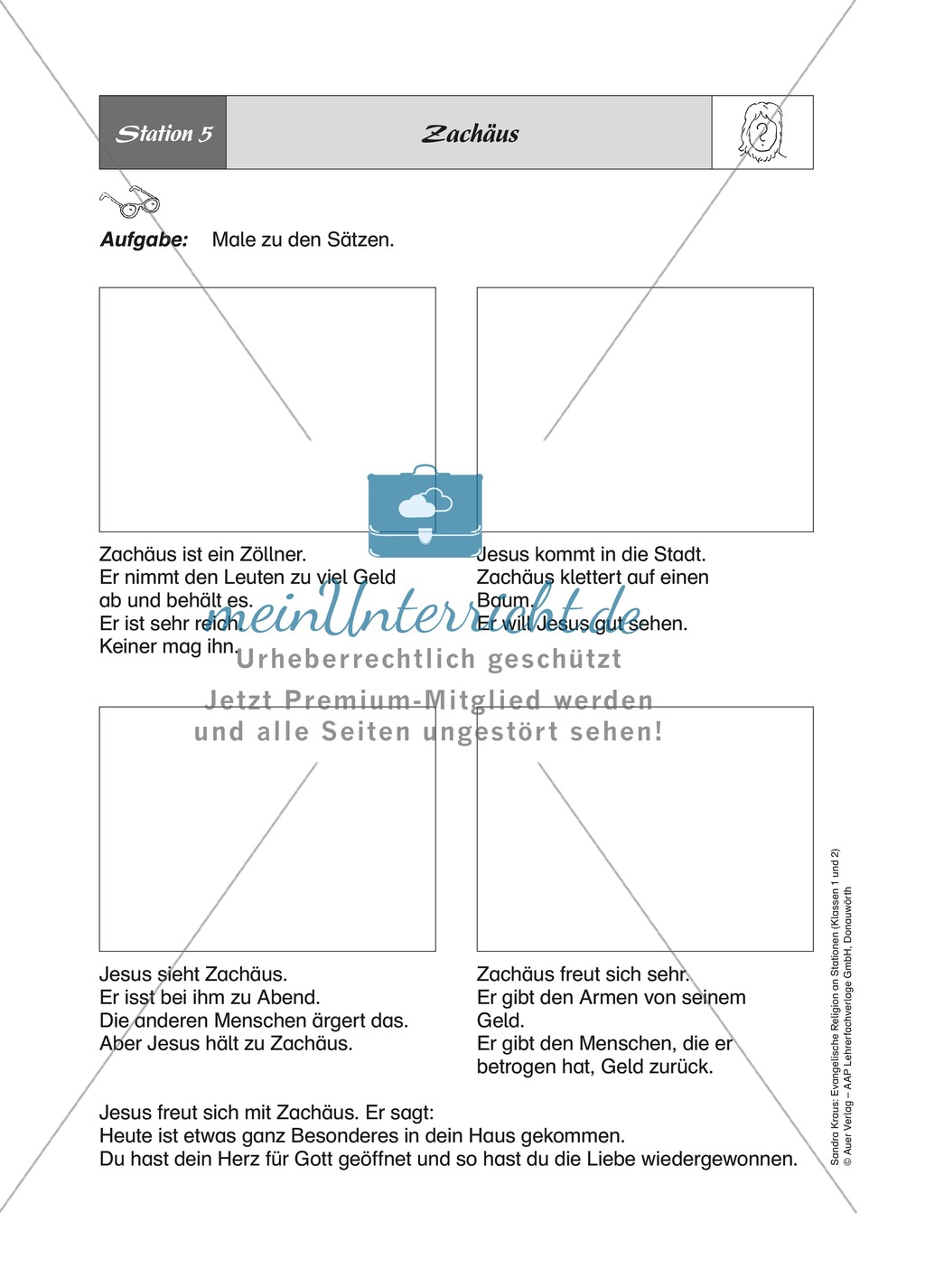 Figuren aus dem AT: Zachäus - eine Bildergeschichte gestalten Preview 1