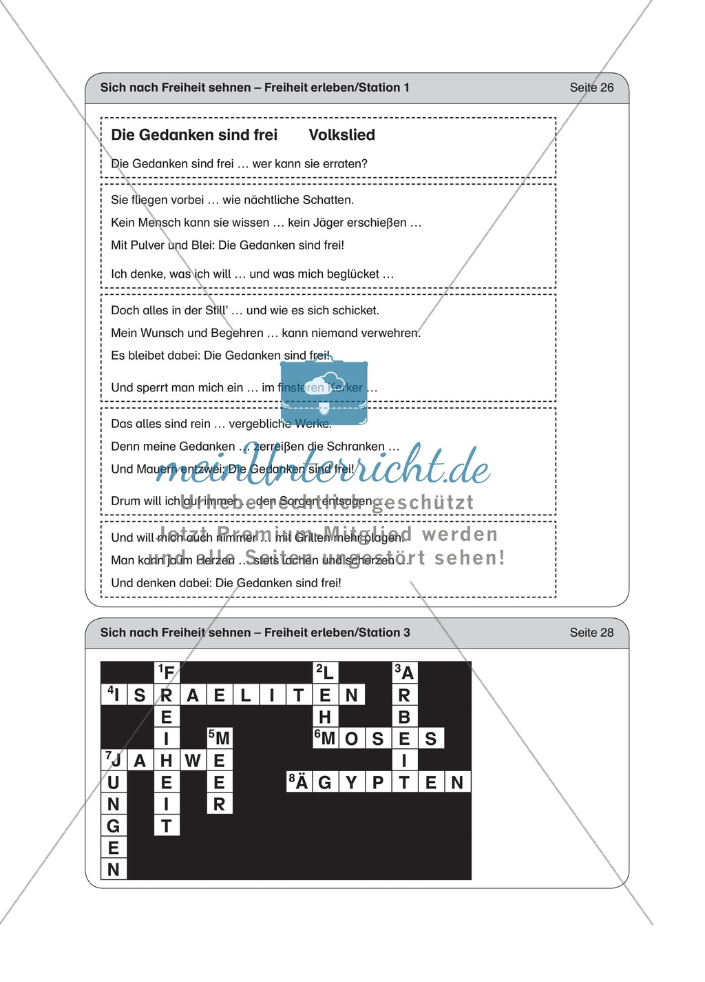 Freiheit: Die Gedanken sind frei - bearbeiten und gemeinsam singen Preview 2