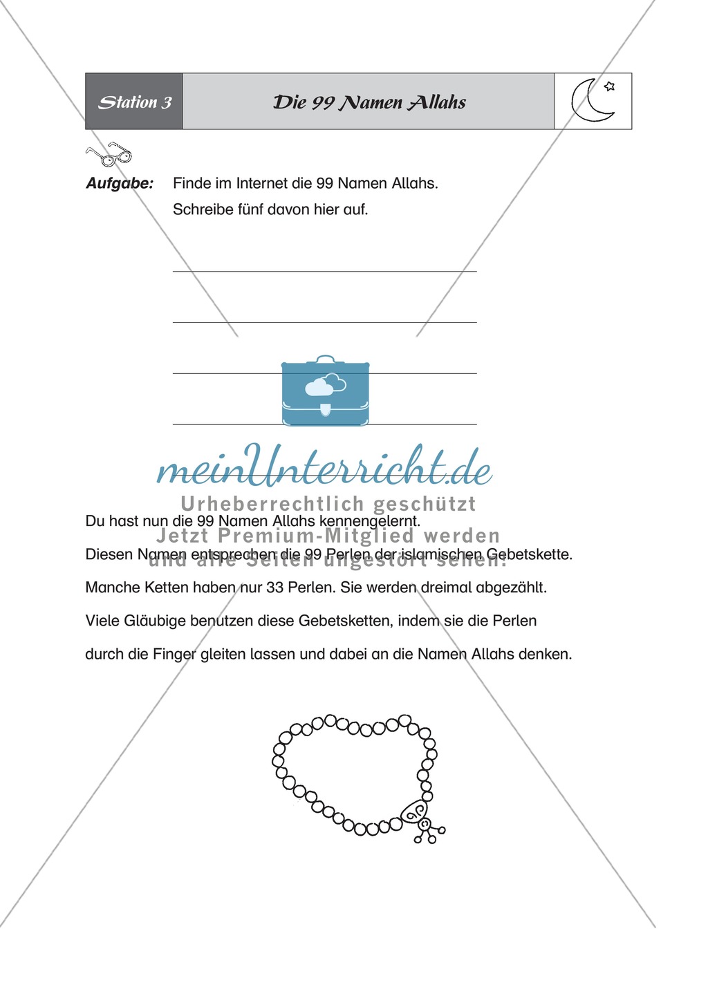 Muslimischen Glauben an Stationen kennen lernen Preview 4