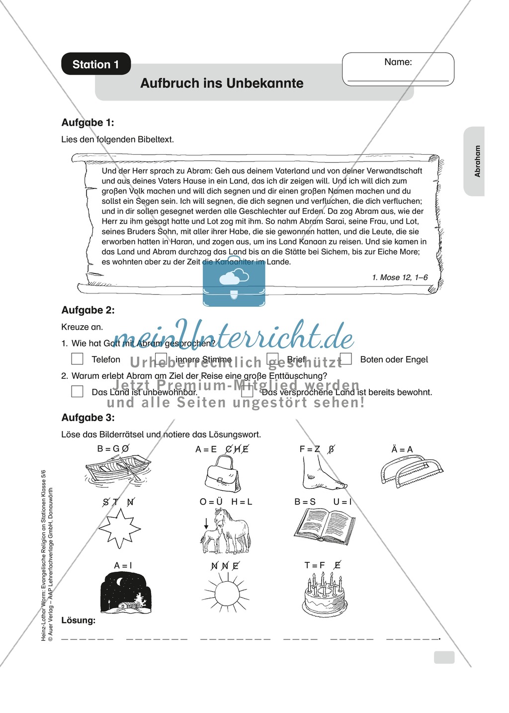 Bibel kennenlernen arbeitsblatt