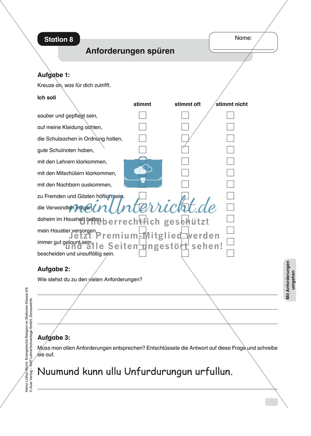 Anforderungen an das Selbst - in Stationen reflektieren Preview 8