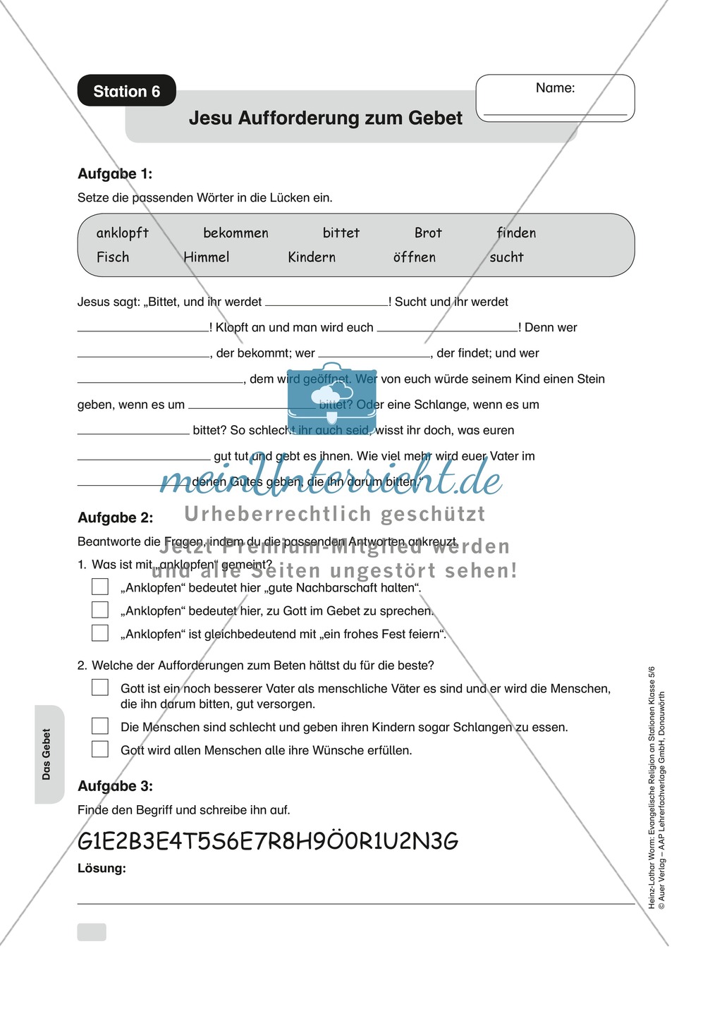 Das Gebet: Bedeutung Preview 3