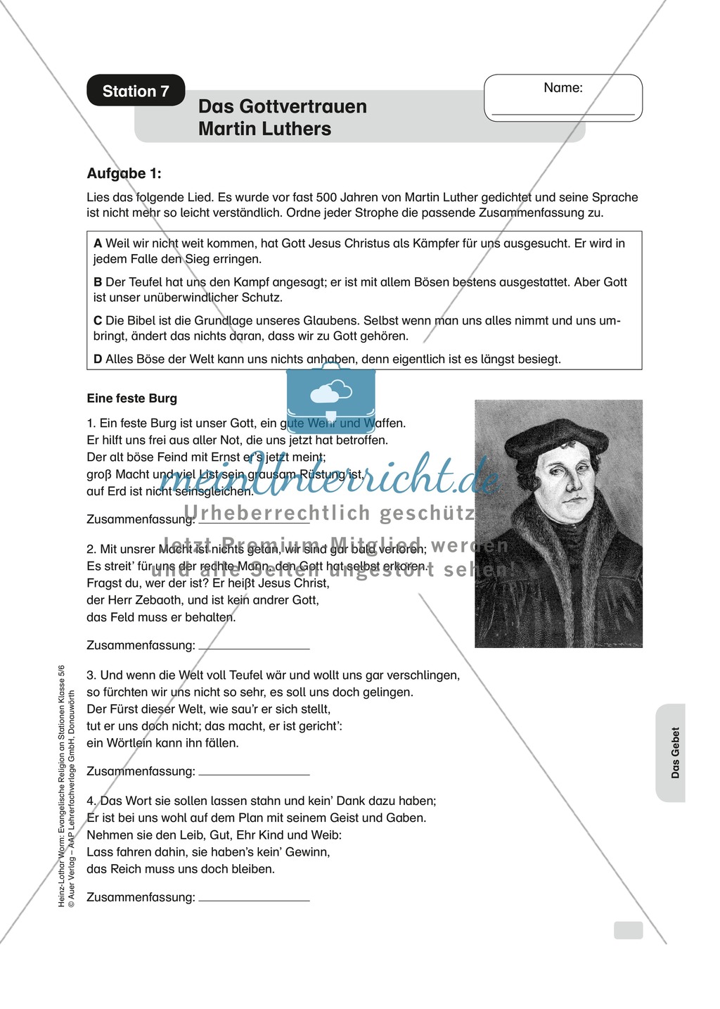 Das Gebet: Luthers Gottesauffassung Preview 1