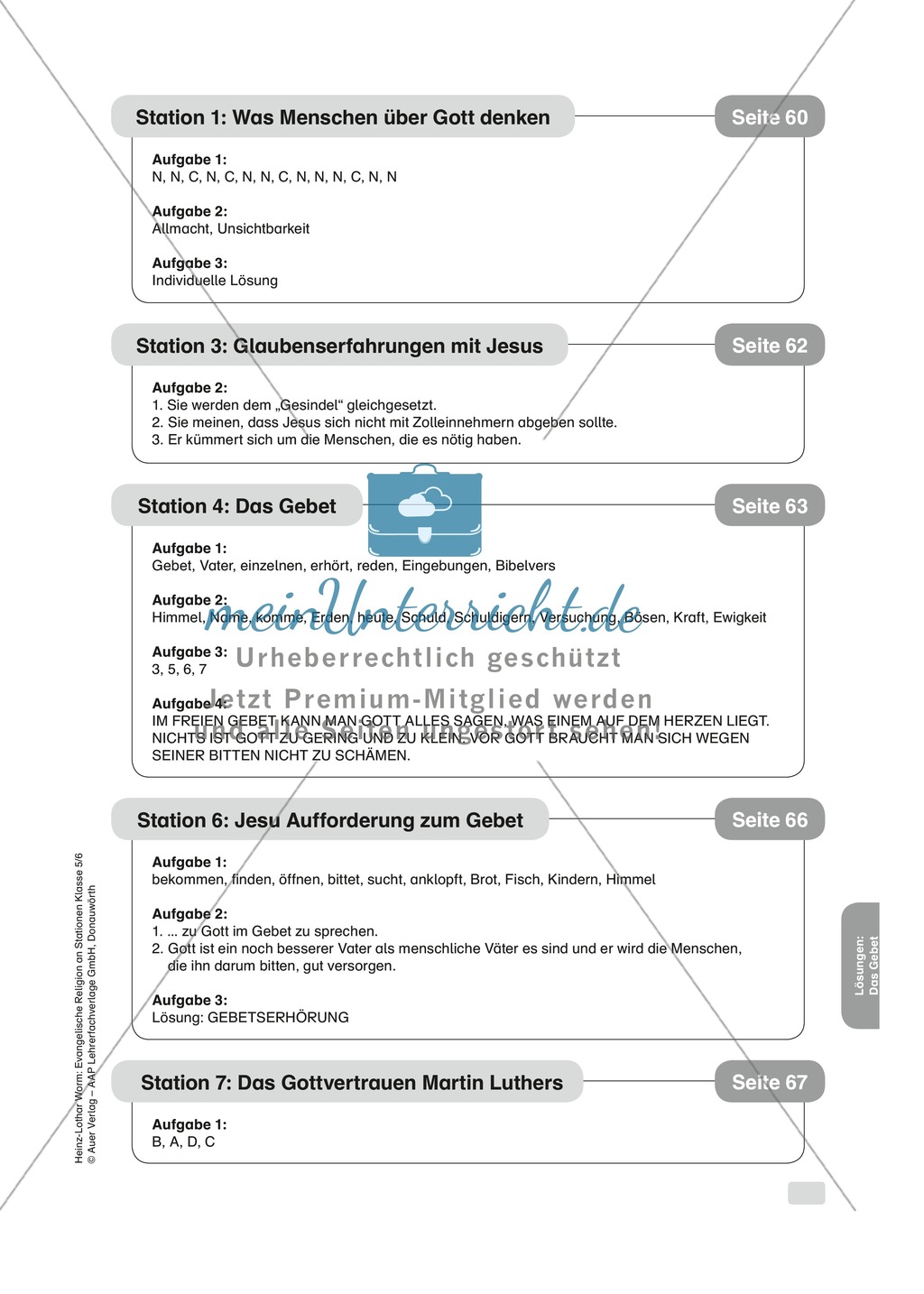 Die Verbindung von Glauben und Gebet an Stationen Preview 9