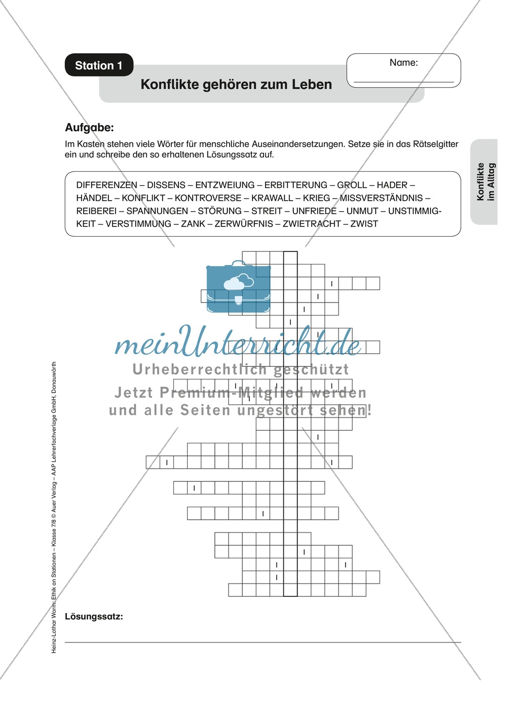 Konflikte: Bezeichnungen und Redewendungen Preview 1