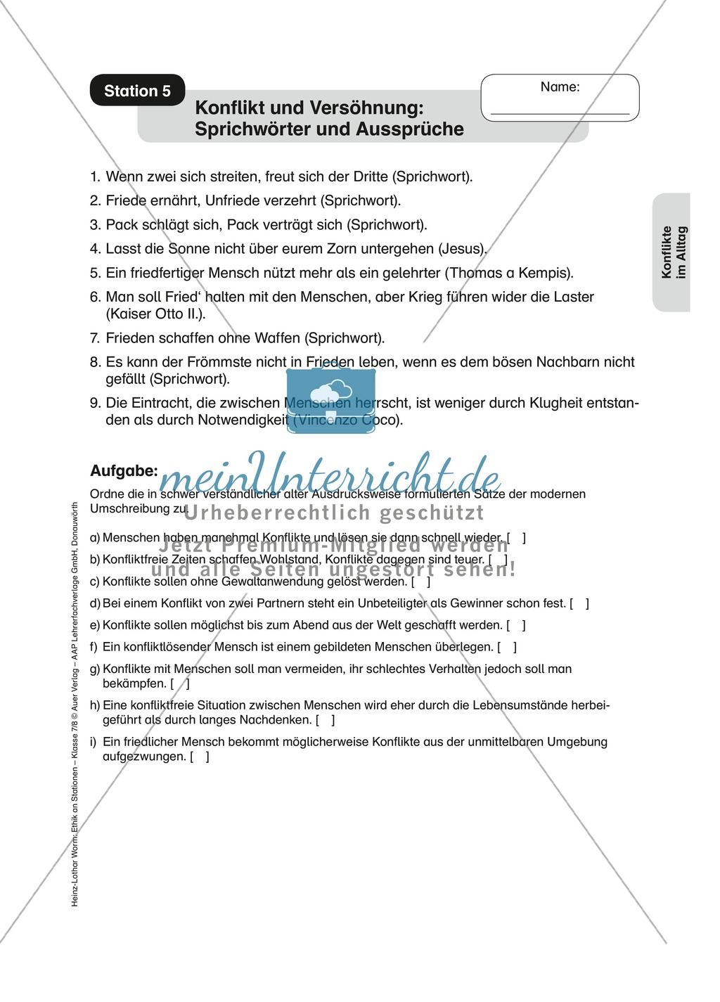 Konflikte: Bezeichnungen und Redewendungen Preview 2