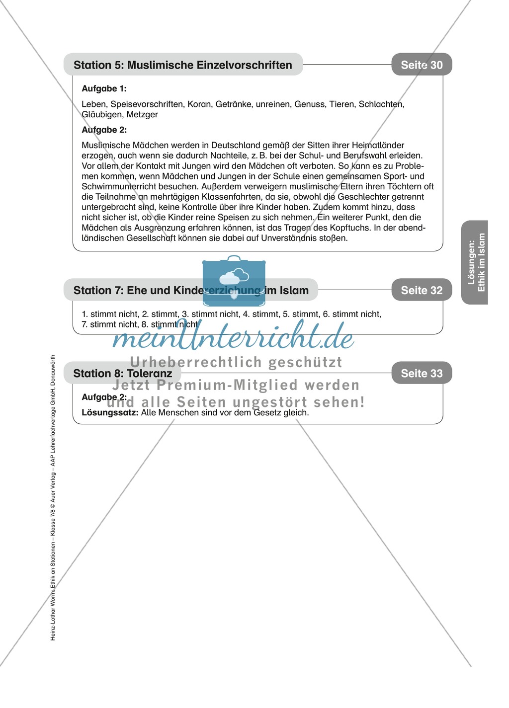 Ethik im Islam an Stationen Preview 10