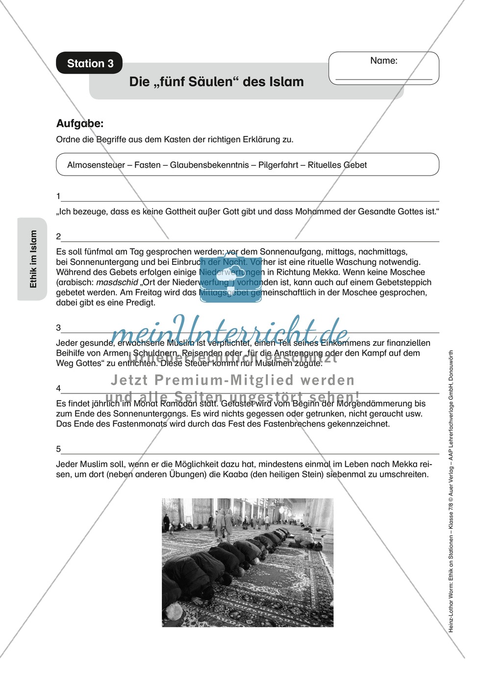 Ethik im Islam an Stationen Preview 3