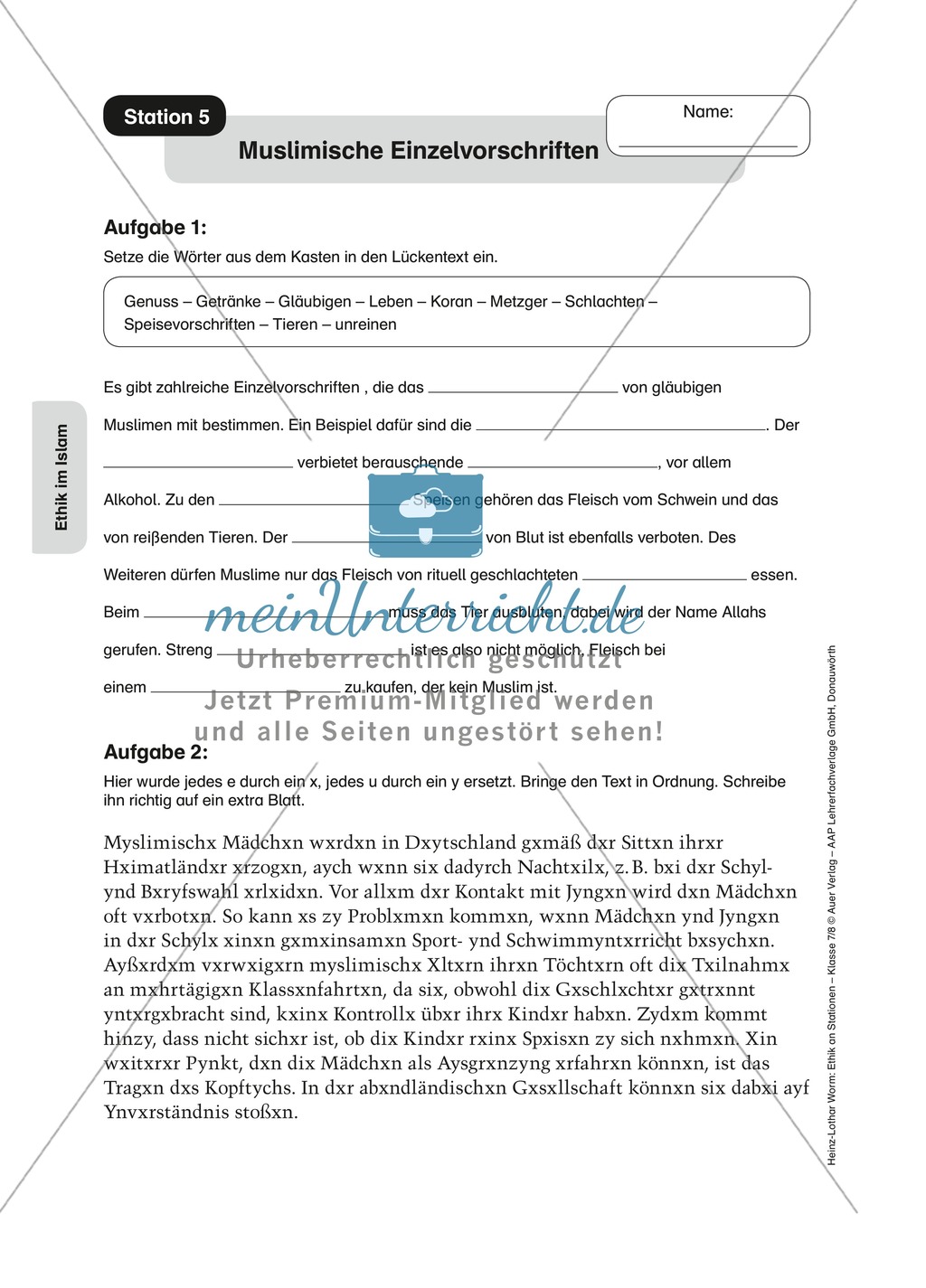 Ethik im Islam an Stationen Preview 5