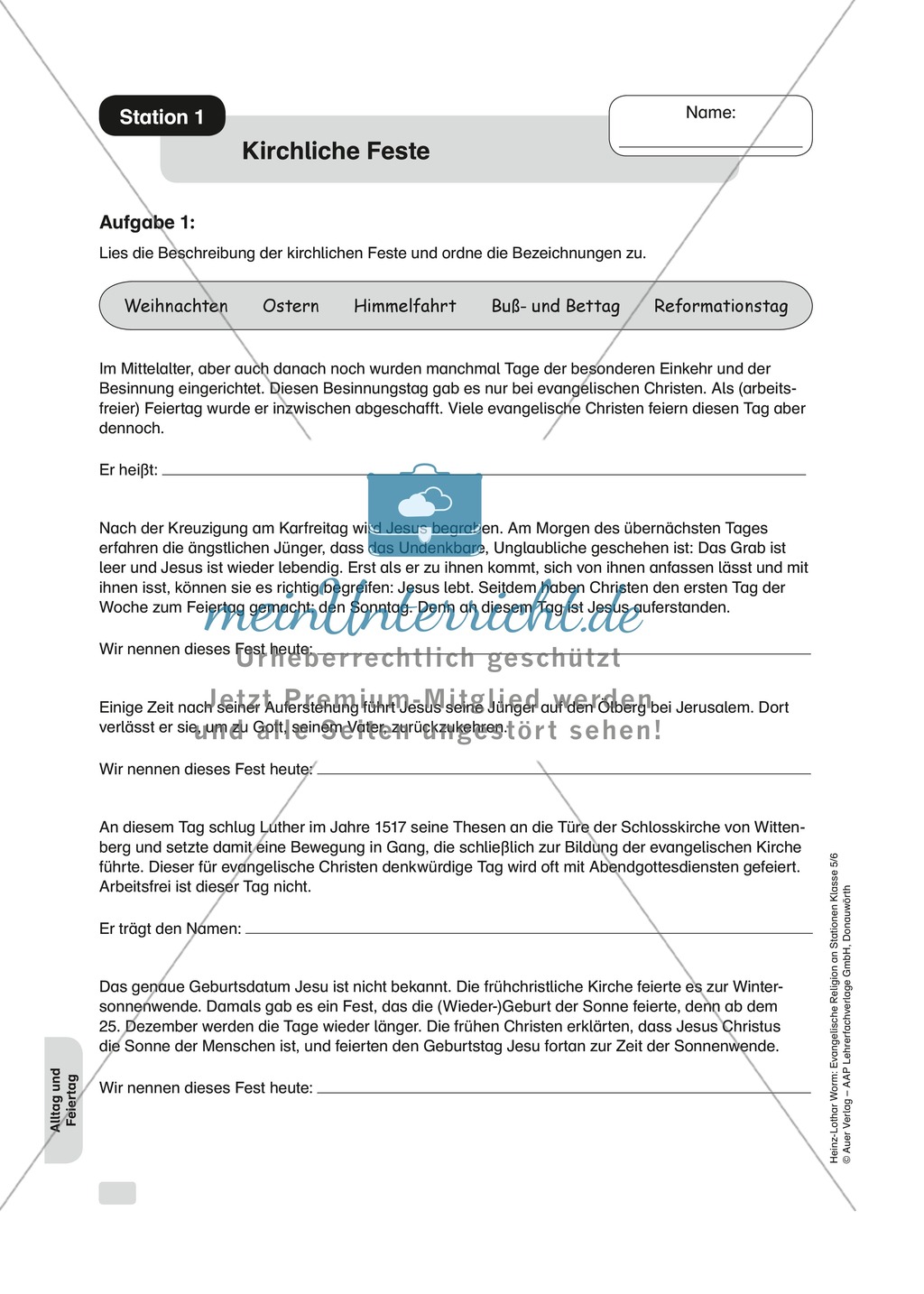 Alltag+Feiertag: kirchliche Feste Preview 1