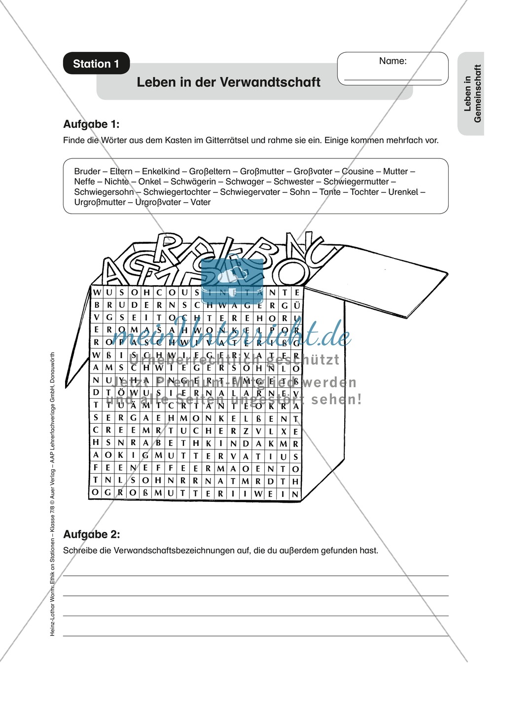 Wie Zusammenleben funktionieren kann - Stationen Preview 1