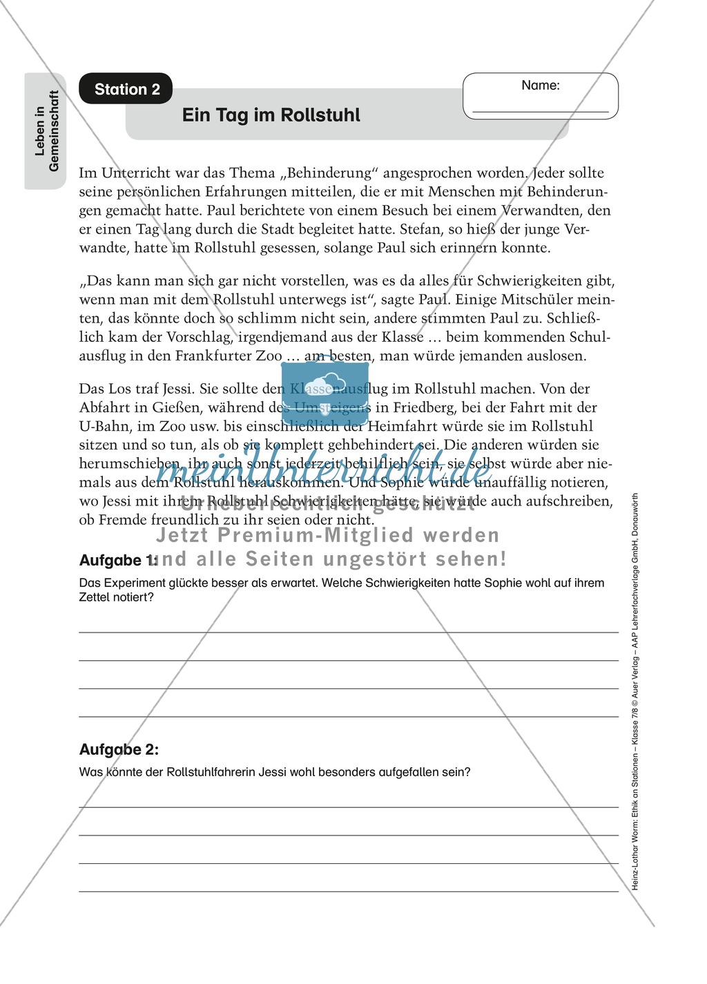 Wie Zusammenleben funktionieren kann - Stationen Preview 2
