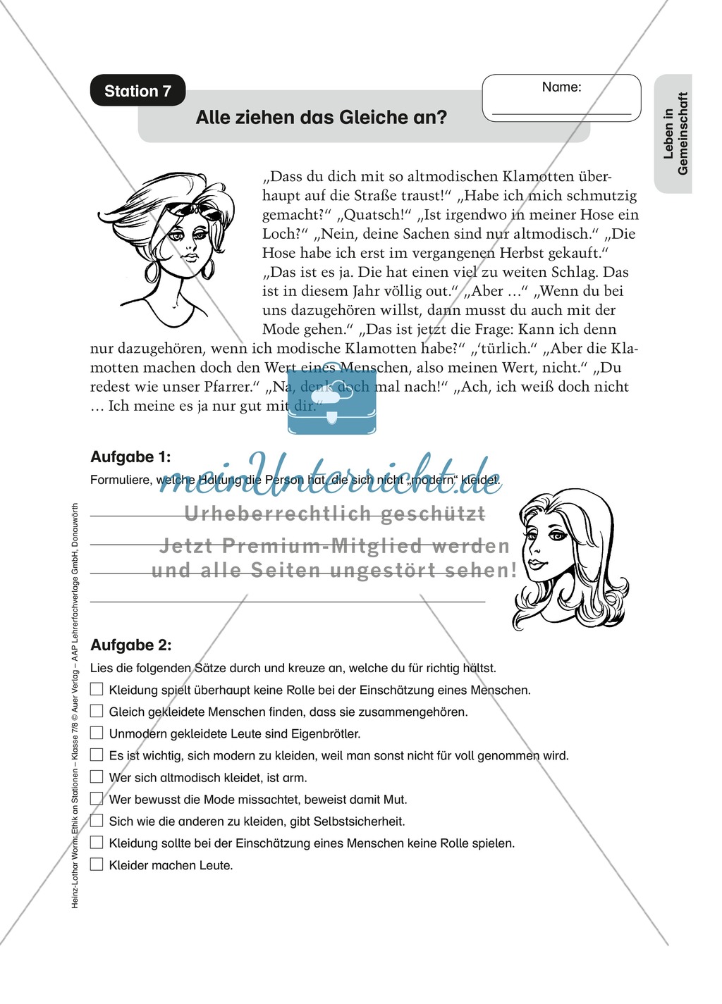 Wie Zusammenleben funktionieren kann - Stationen Preview 7