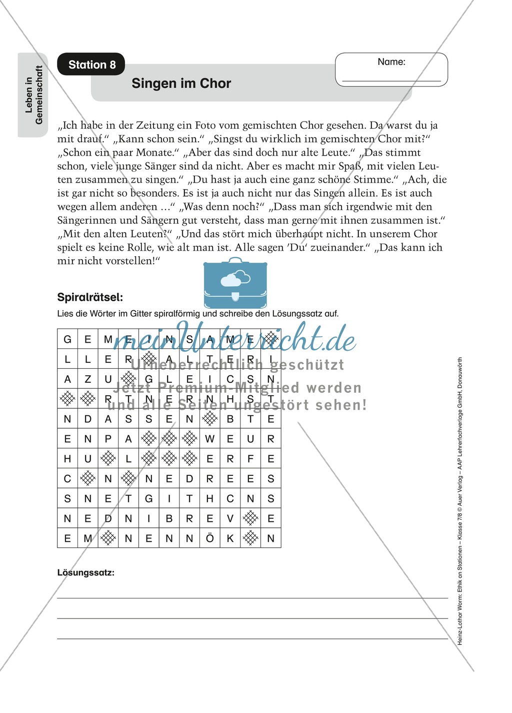 Wie Zusammenleben funktionieren kann - Stationen Preview 8