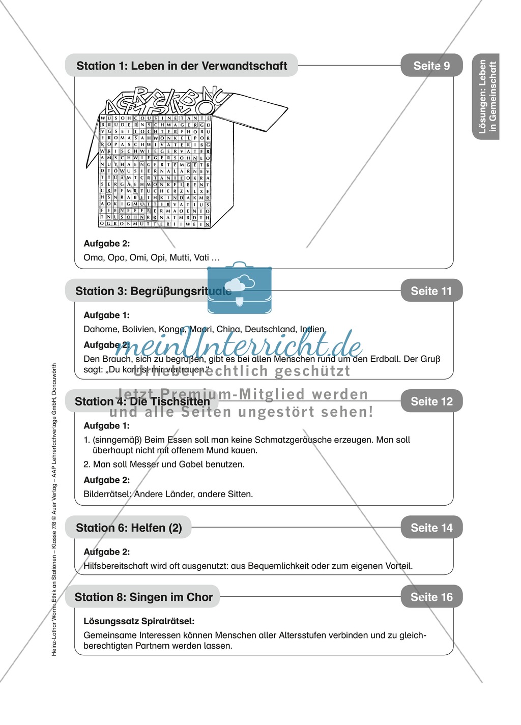 Wie Zusammenleben funktionieren kann - Stationen Preview 9