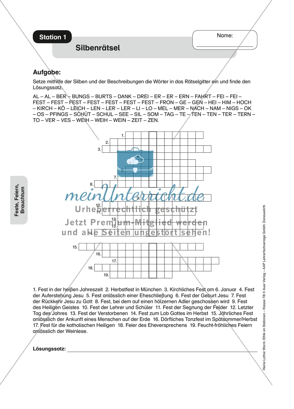 Feste und Brauchtum an Stationen Preview 1
