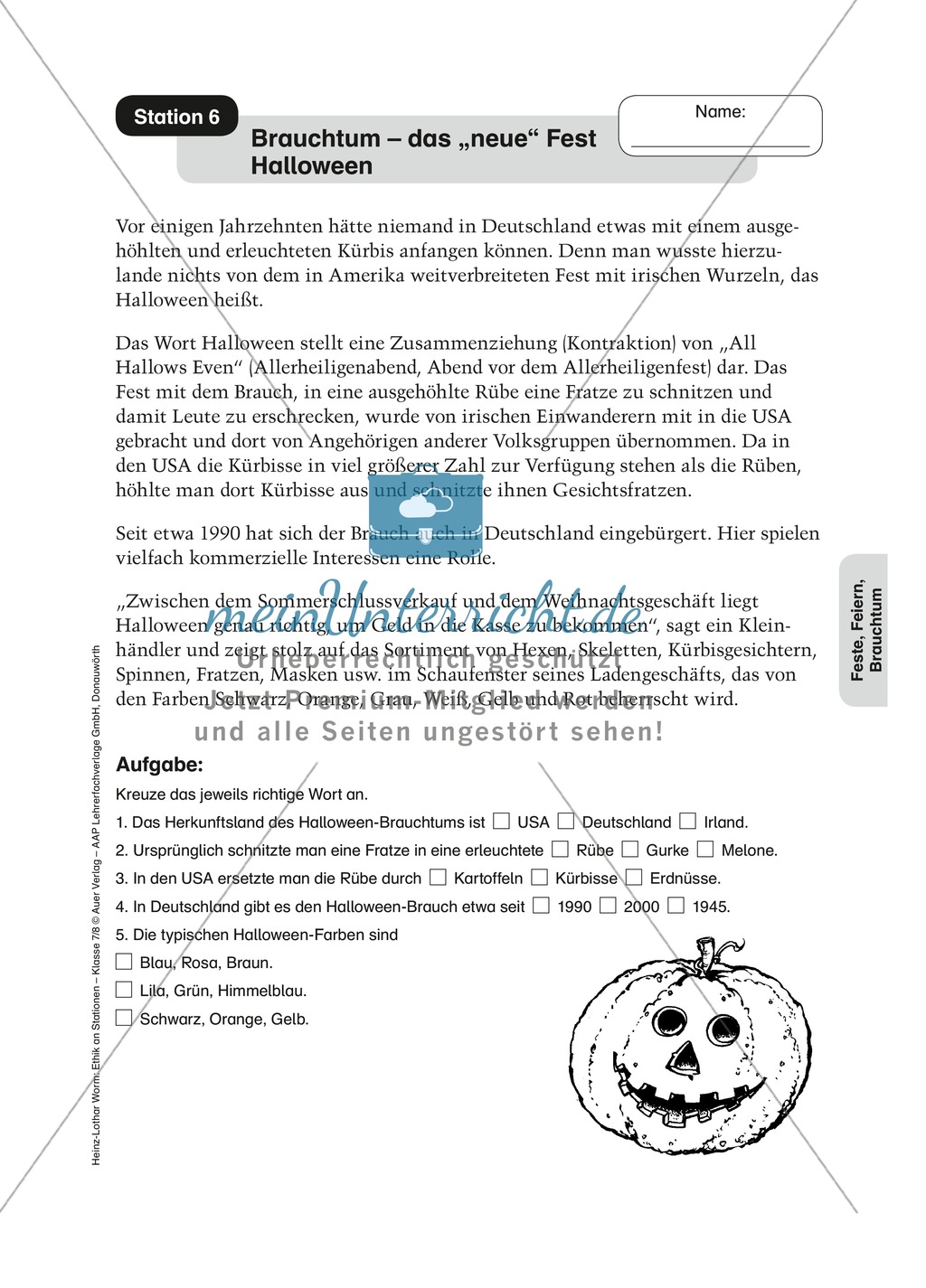 Feste und Brauchtum an Stationen Preview 6