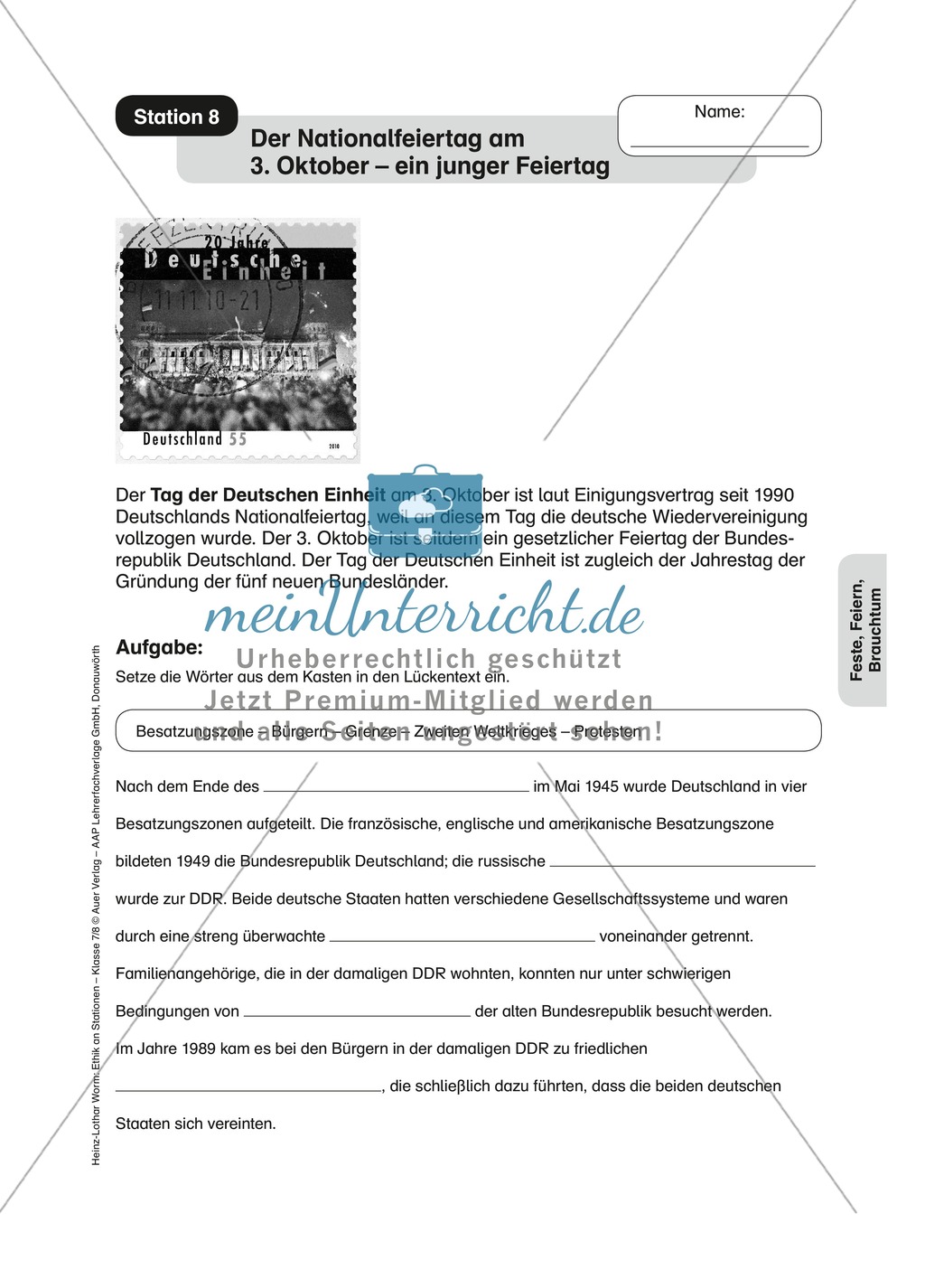 Feste und Brauchtum an Stationen Preview 8