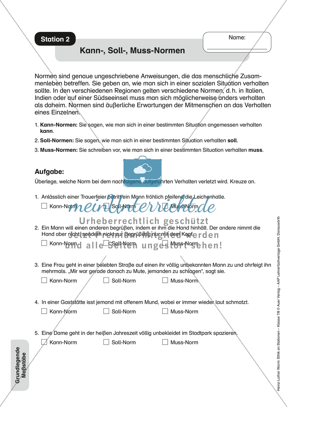 Maßstäbe menschlichen Handelns in Stationen Preview 2