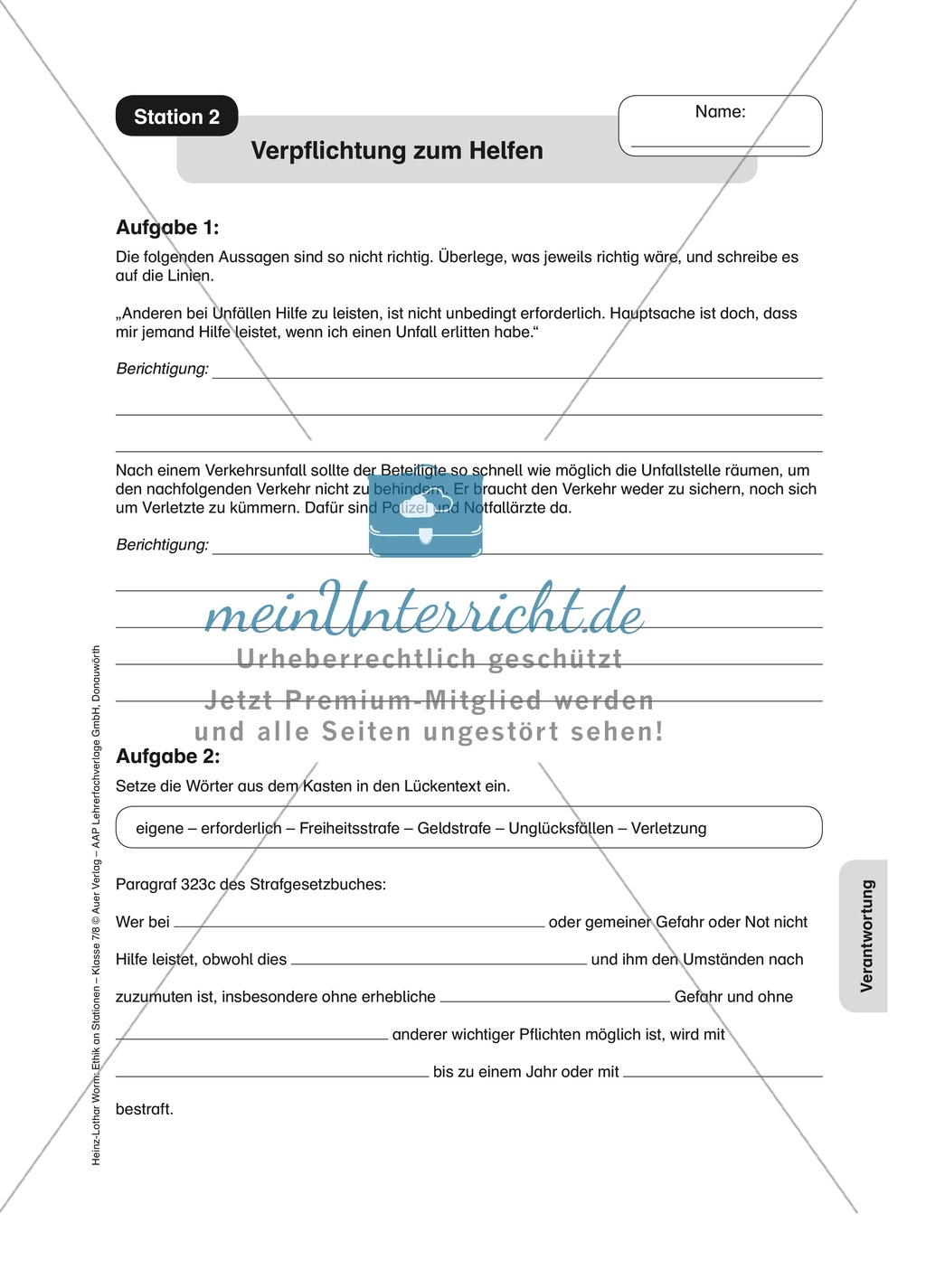 Mensch und Umwelt: Helfen als moralische Pflicht Preview 1