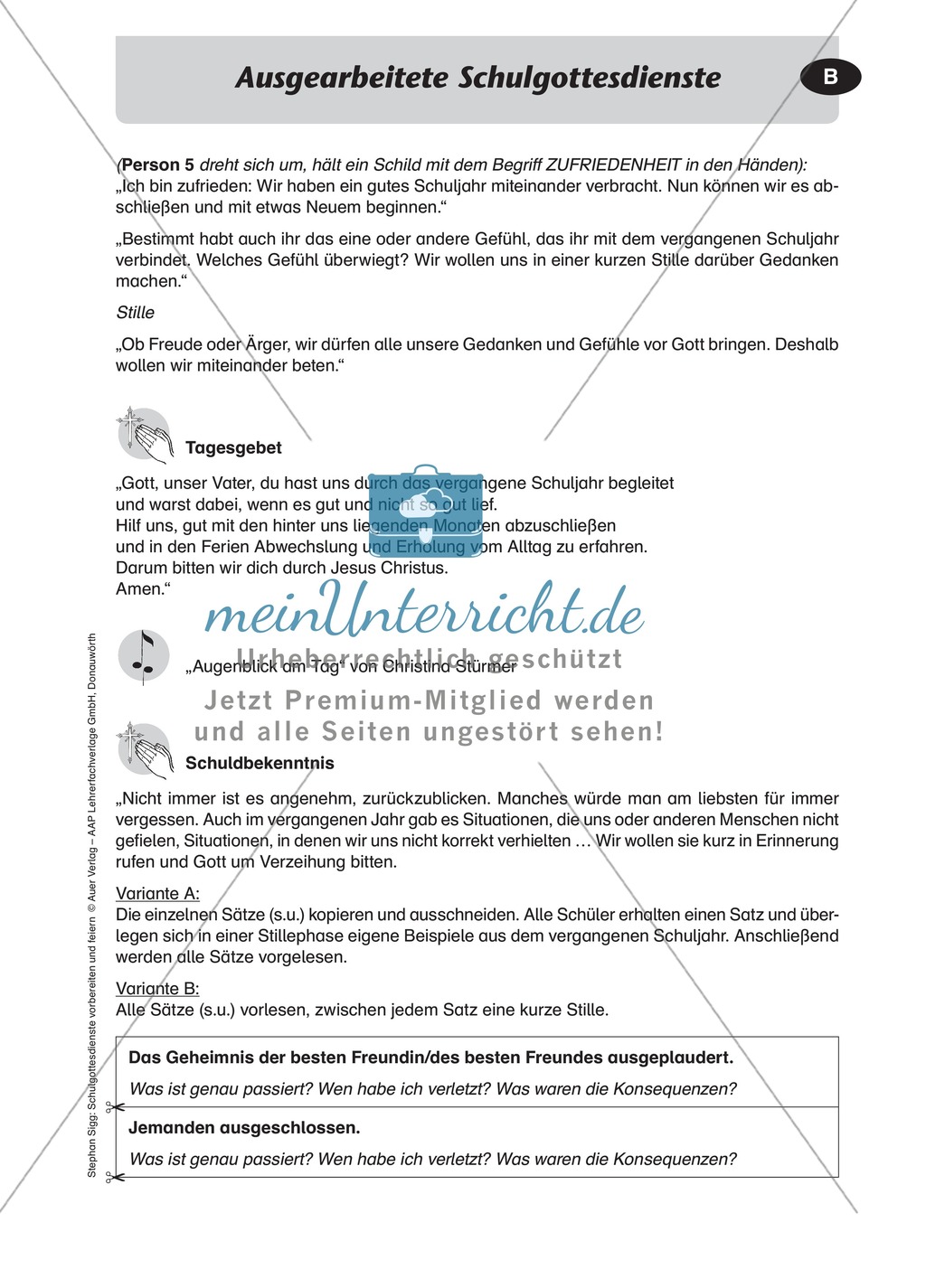 Gottesdienst gestalten: Rückblick auf das Schuljahr mit Höhen und Tiefen Preview 1