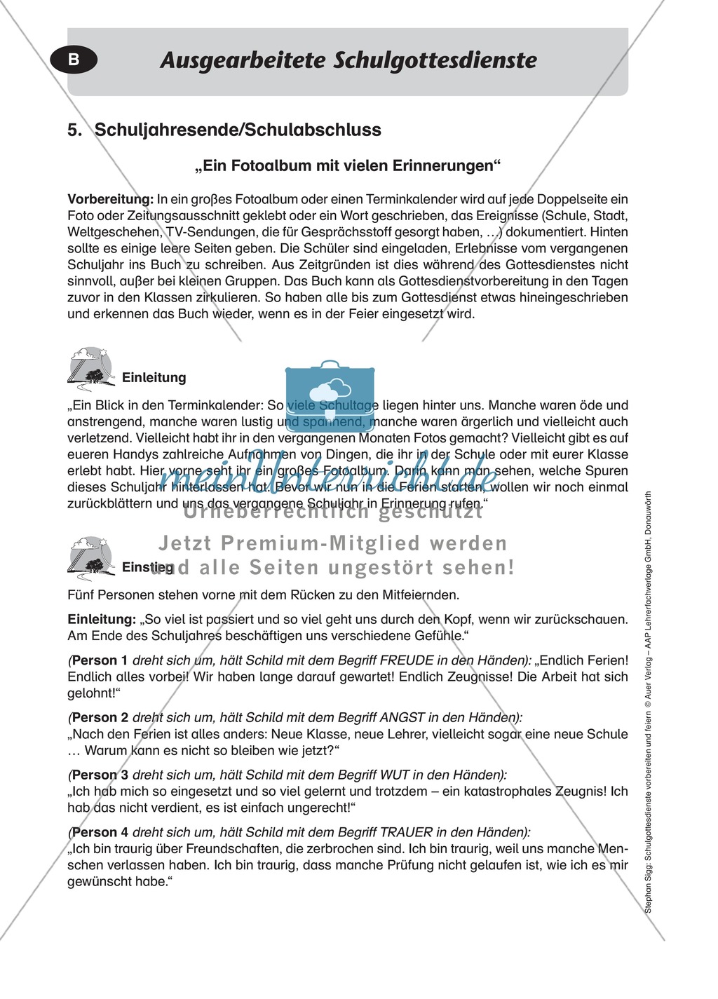 Gottesdienst mit Rückblick auf das Schuljahr Preview 1