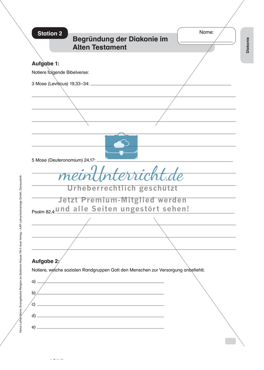 Diakonie: Die Entstehung im AT und NT Preview 1