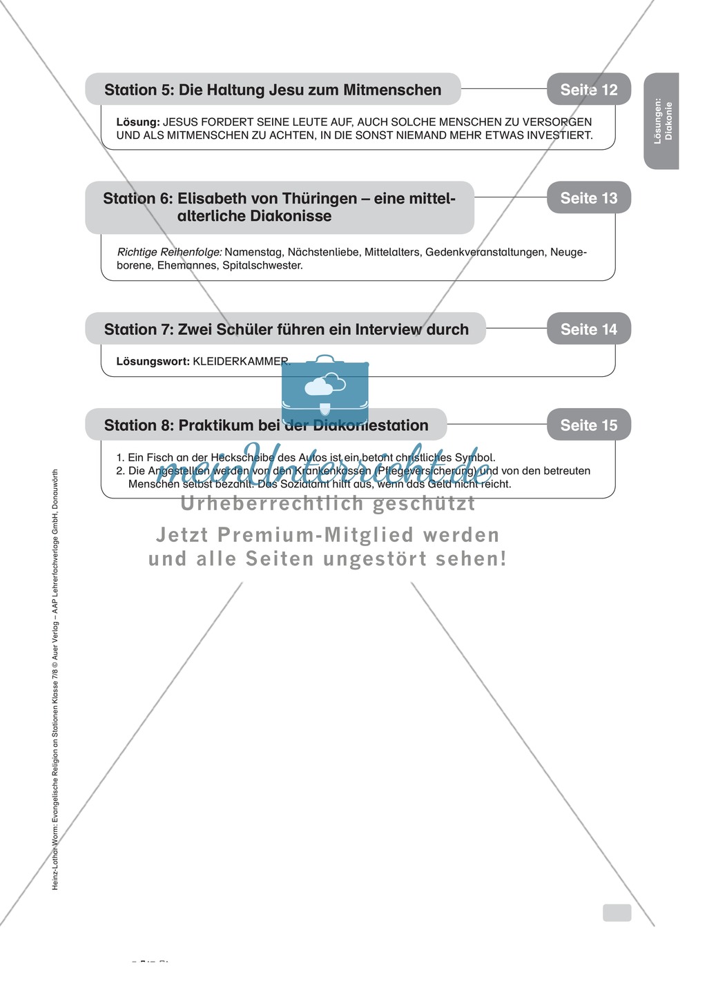 Was Diakonie bedeutet und wie sie sich äußert an Stationen Preview 10