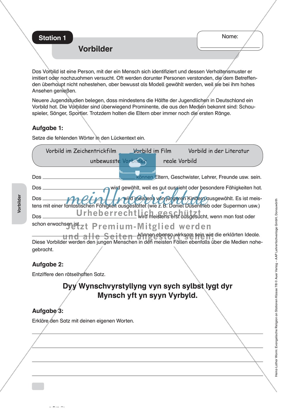 Vorbilder aus Vergangenheit und Gegenwart an Stationen Preview 1