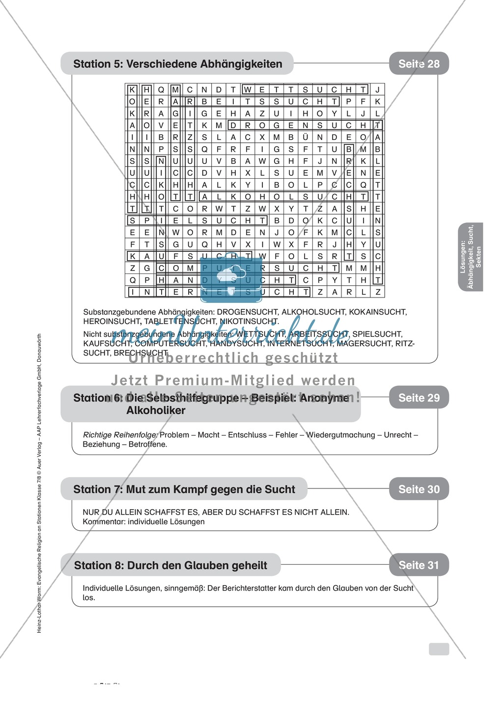 Körperliche und psychische Abhängigkeit an Stationen Preview 10